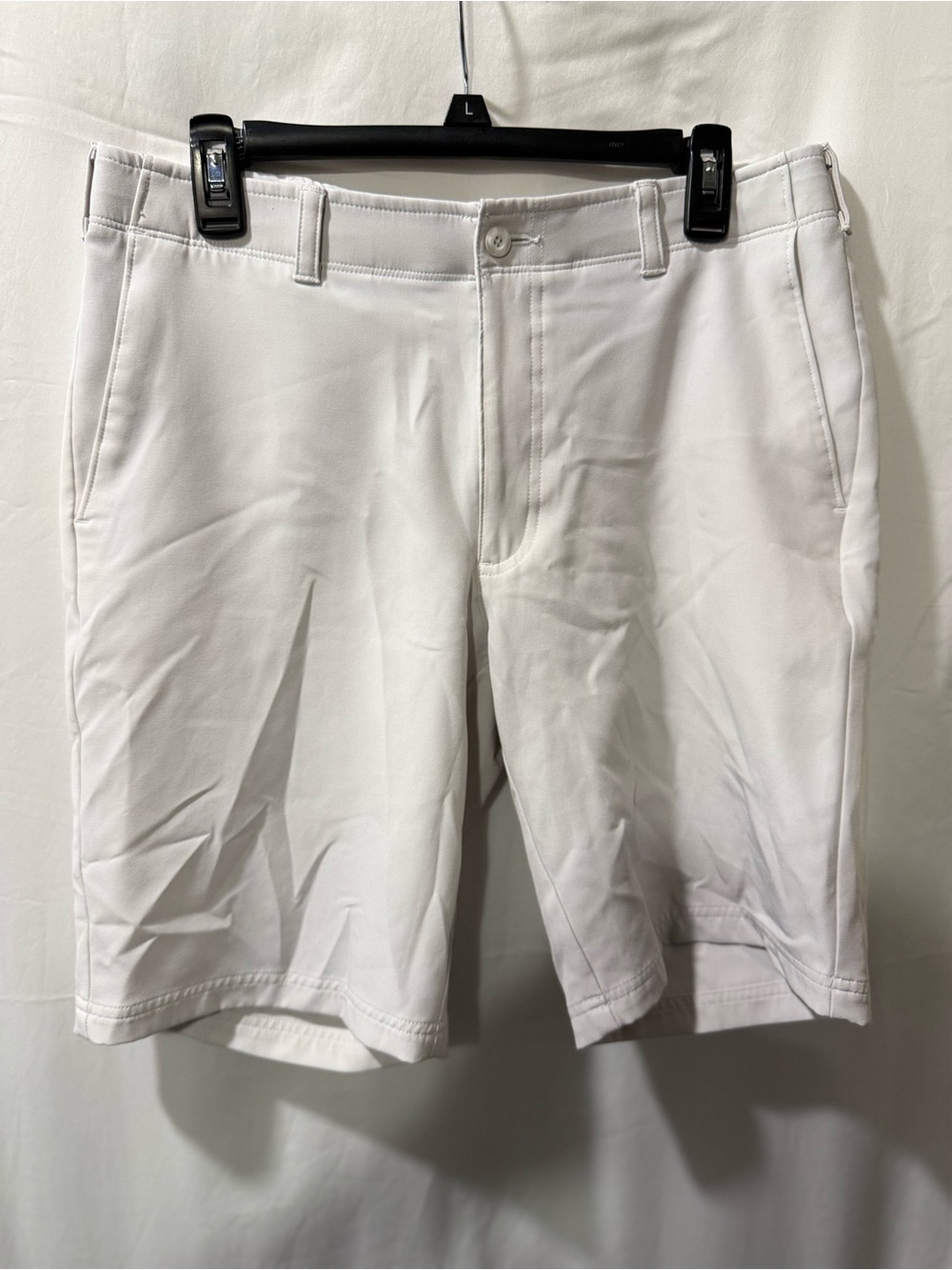 Hogan White Men's Flat-Front Performance Shorts